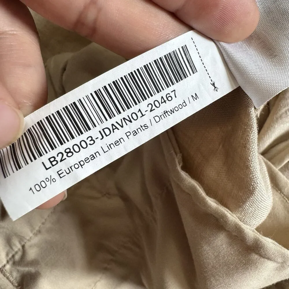 Quince Women's 100% European Linen Pants Driftwood Beige Size Medium Pockets